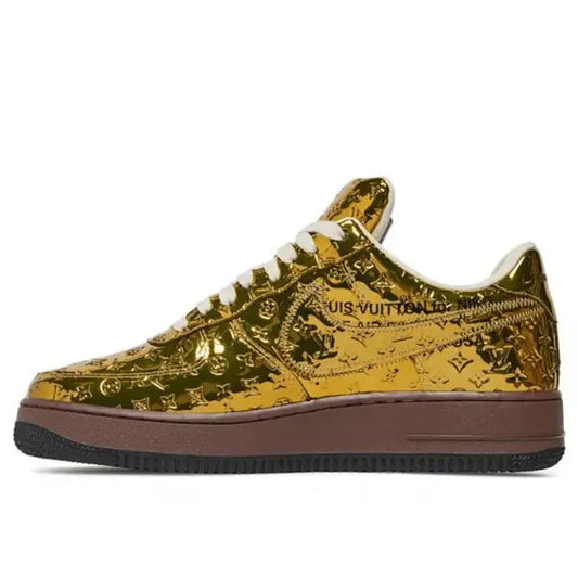 Louis Vuitton Nike Air Force 1 Low By Virgil Abloh Metallic Gold